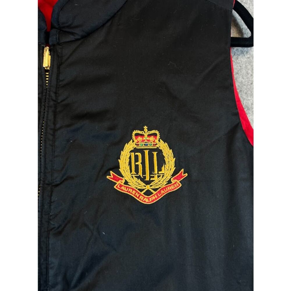 VTG Y2K Lauren Ralph Lauren Puffer Vest Women L Crest Logo Reversible Equestrian - Picture 4 of 7
